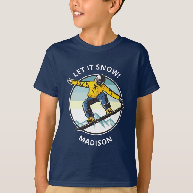 Anpassningsbar och namn SNOWBOARDER-kläder T Shirt (Framsida)