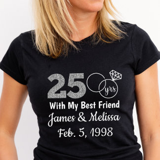 Anpassningsbar och Personlig 25-årsjubileum T-shir T Shirt