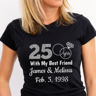Anpassningsbar och Personlig 25-årsjubileum T-shir T Shirt