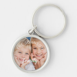 Anpassningsbar och Personlig lägg till ditt eget f Rund Silverfärgad Nyckelring