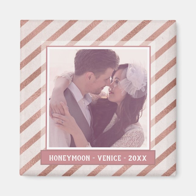 Anpassningsbar och text för Elegant i ro Guld med  Magnet (Framsidan)