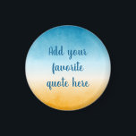 Anpassningsbar Offert liggande övertoningsfärg Magnet<br><div class="desc">Lägg till ditt favoritcitat till den här målningen för fredliga övertoningslandskap. Graderad från gult ochre till djup tårblått grönt,  med ett bijon sjölandskap vibe.</div>