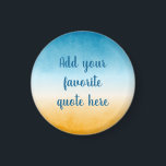 Anpassningsbar Offert liggande övertoningsfärg Magnet<br><div class="desc">Lägg till ditt favoritcitat till den här målningen för fredliga övertoningslandskap. Graderad från gult ochre till djup tårblått grönt,  med ett bijon sjölandskap vibe.</div>