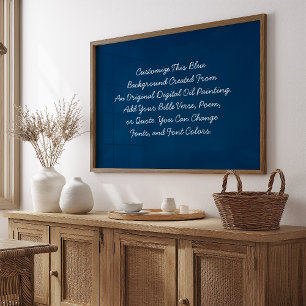 Anpassningsbar offert Överför din egen Ord Blue Mo Poster