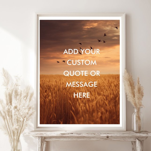 Anpassningsbar Offert Solnedgång Fält-citattecken  Poster (Custom Quote Sunset Field Quote Poster)