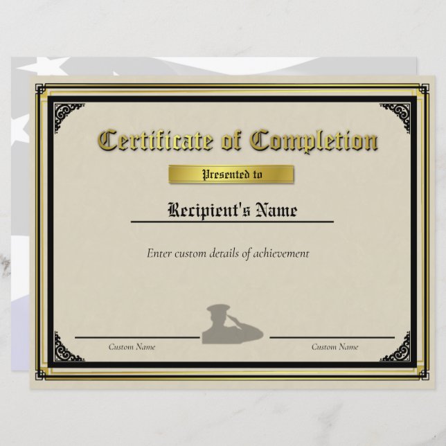 Anpassningsbar Officer Salute Thin Blue Line Certi (Fram/baksida)