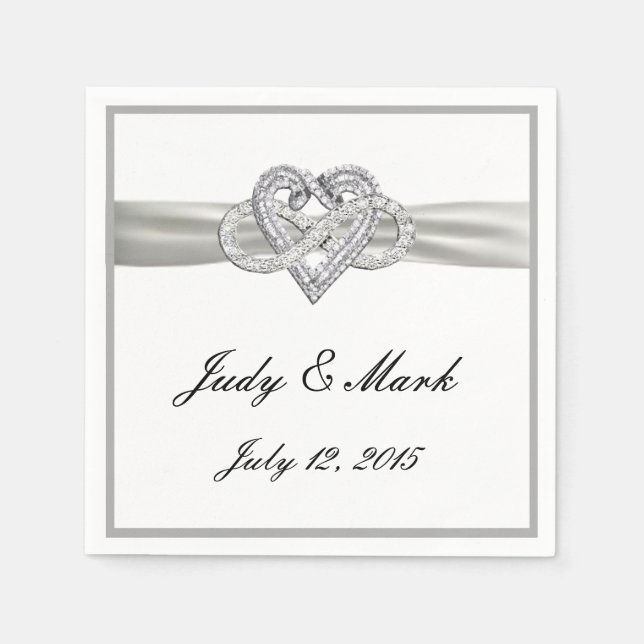 Anpassningsbar Ofinity Heart Papper Napkins Pappersservett (Framsidan)