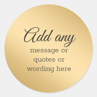 ANPASSNINGSBAR Oformaterad Elegant Guld Runt Klistermärke