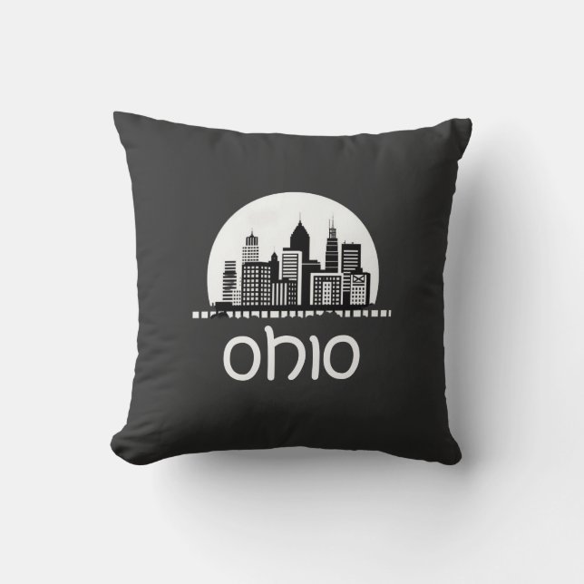 Anpassningsbar Ohio Skyline Kudde (Framsida)