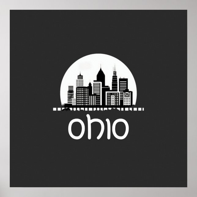 Anpassningsbar Ohio Skyline Poster (Framsidan)