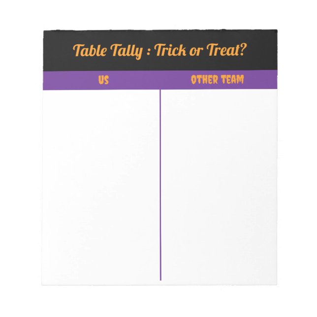 Anpassningsbar Oktober Halloween Bunco Bord Tally Anteckningsblock (Framsida)