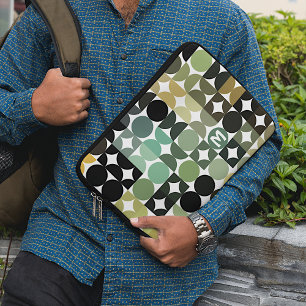 Anpassningsbar Oliv grönt Black Brown Retro Art Mö Laptop Fodral