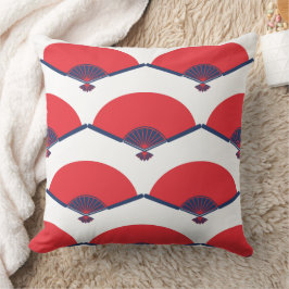 Anpassningsbar om japanska Fläkt Mönster i bakgrun Kudde