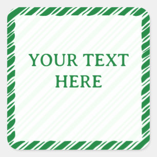 Anpassningsbar om juldekaler i candy cane Gräns Fyrkantigt Klistermärke