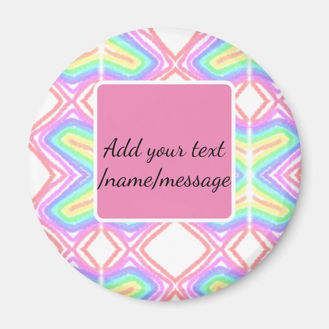 Anpassningsbar om regnbåge lägg till namn magnet (Framsidan)