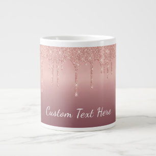 Anpassningsbar om Ro Guld Glitter, ditt namn Mugg Jumbo Mugg