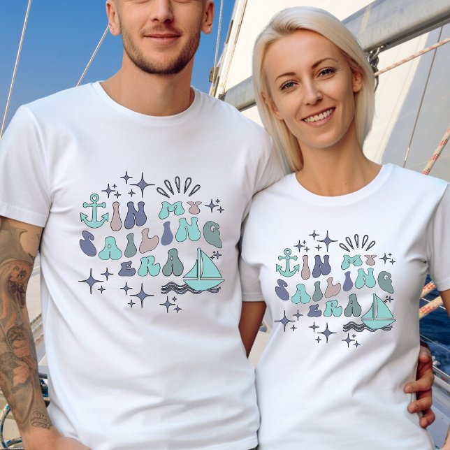 Anpassningsbar om segelbåtkapten Hobby-text på bak T Shirt (Skapare uppladdad)