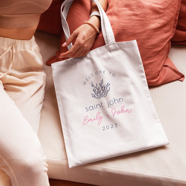 anpassningsbar Ön bröllop, välkomna stjärtfiskar i Tygkasse (Skapare uppladdad)