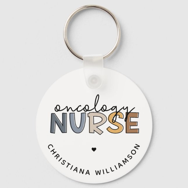 Anpassningsbar Oncology Nurse Oncology RN Gifts Nyckelring (Framsida)