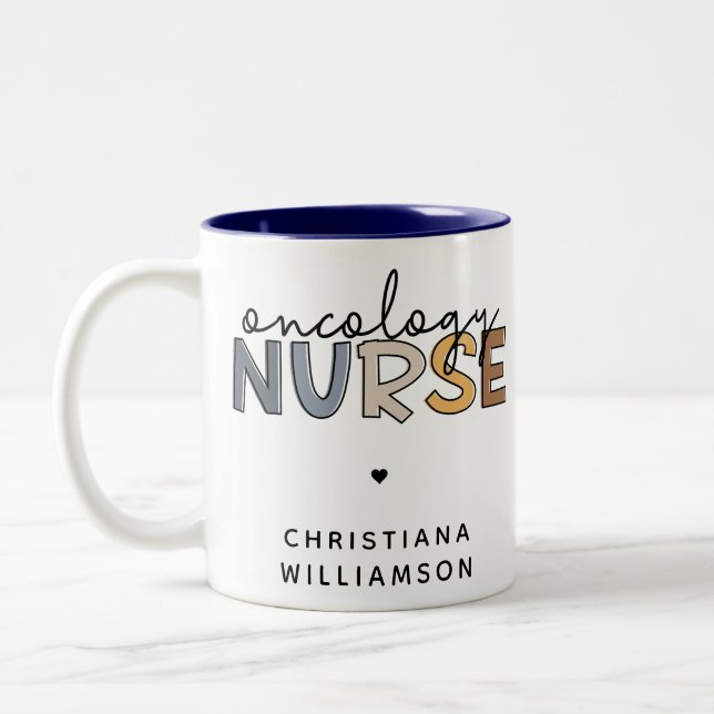 Anpassningsbar Oncology Nurse Oncology RN Gifts Två-Tonad Mugg (Vänster)