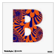 Anpassningsbar Orange Blue Loop Brev B Decal