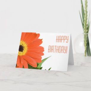 Anpassningsbar orange daisy födelsedagskort kort