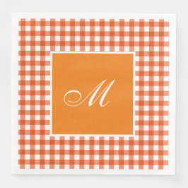 Anpassningsbar Orange Gingham Play Pappersservett