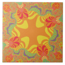 Anpassningsbar Orange Gult Kor Stora plattan-platt Kakelplatta