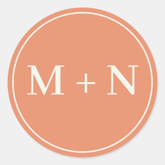 Anpassningsbar Orange Inledande etikett med vit mo (Framsida)