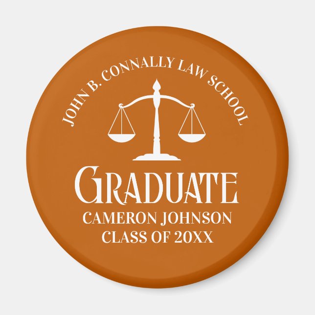 Anpassningsbar Orange Law School Studenten Keepsak Magnet (Framsidan)
