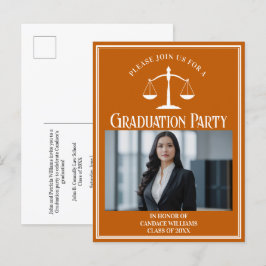 Anpassningsbar Orange Law School Studenten Photo P Inbjudan Vykort