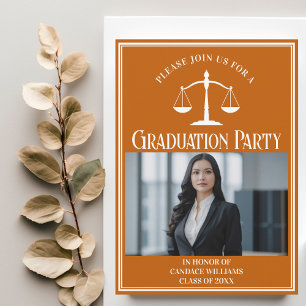 Anpassningsbar Orange Law School Studenten Photo P Inbjudningar