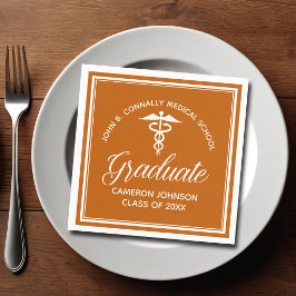 Anpassningsbar Orange Medical School Studentfest Pappersservett