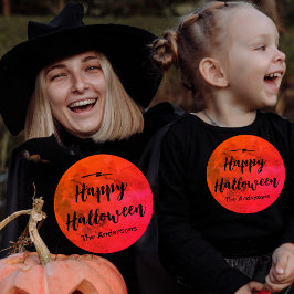 Anpassningsbar Orange och svart, full måne Happy h T Shirt