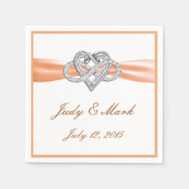 Anpassningsbar Orange Ofinity Heart Papper Napkins Pappersservett