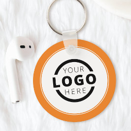 Anpassningsbar Orange Promotional Business Logotyp Nyckelring