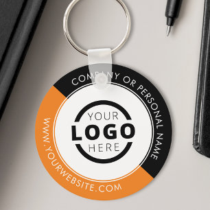 Anpassningsbar Orange Promotional Business Logotyp Nyckelring