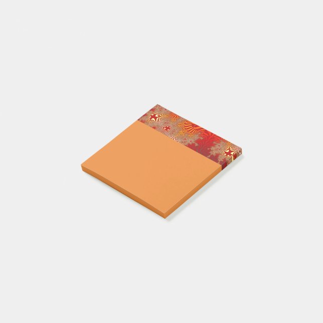 Anpassningsbar Orange Red Kor Post-it Notes Block (Vinklad)