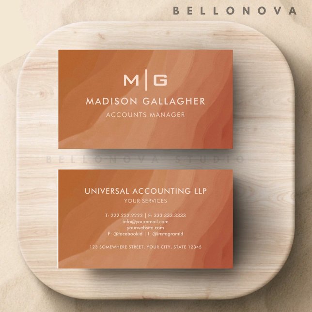 Anpassningsbar Orange Salmon Rosa Aesthetic Profes Visitkort (Custom Orange Salmon Pink Aesthetic Professional Business Card)