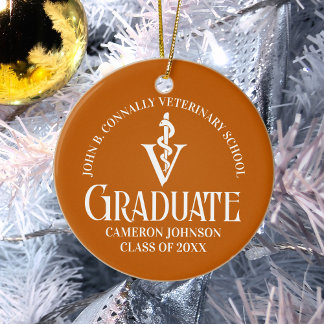 Anpassningsbar Orange Veterinary School Studenten Julgransprydnad Keramik