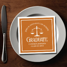 Anpassningsbar Orange White Law School Studentfest Pappersservett