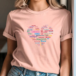 Anpassningsbar Ord Art Heart Keepsak lägg till din T Shirt