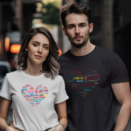 Anpassningsbar Ord Art Keepsaké lägg till ord T-Sh T Shirt