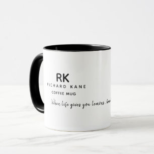 Anpassningsbar Ord "Citroner för kaffe" monogramma Mugg