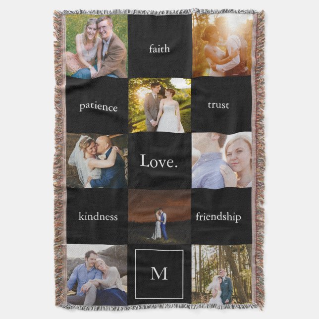 Anpassningsbar Ord Photos Meaningful Gift in Black Mysfilt (Framsidan Vertikal)