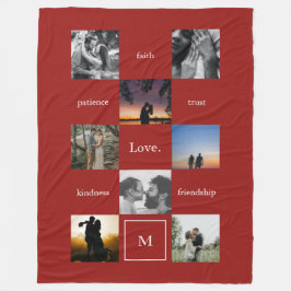 Anpassningsbar Ord Photos Meaningful Gift in Red Fleecefilt