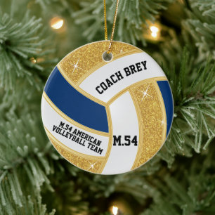 Anpassningsbar Order Guld Glitter, White & Blue Vo Julgransprydnad Keramik