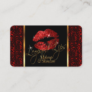 Anpassningsbar Order-Makeup Artist med Leopard & R Visitkort