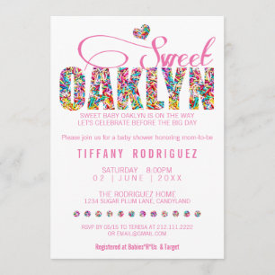 ANPASSNINGSBAR ORDER Sweet Oaklyn Baby Shower-inbj Inbjudningar