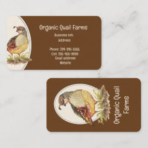 Anpassningsbar Organic Quail Bird Eggs Farm Animal Visitkort